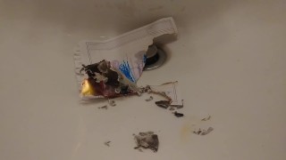 Burning paper in my sink 