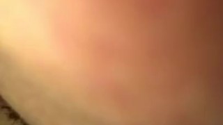 Husband eats up his massive cum shot he deposited on his wifes sweet pussy.