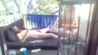 risky masturbation on my balcony again!