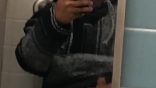 College BBC in public bathroom- make me cum