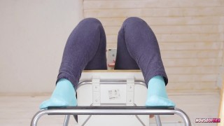 Sexy legs SHOEPLAY DANGLING in different shoes footfetish sneakers | Era