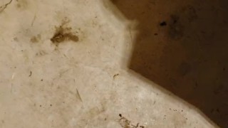Flooding the garage floor with desperate piss - ftm