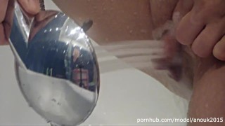 BIG CLIT ERECTION - MASTURBATION IN BATHROOM