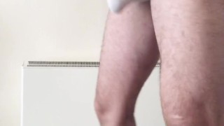 Quick JERK after Work & Messy CUM DRIPPING OUT