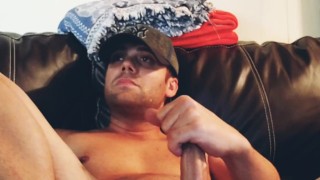 Cumming on the couch 