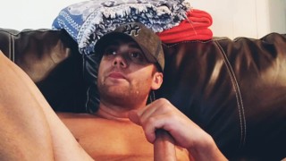 Cumming on the couch 