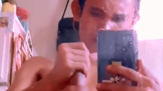 Teasing with my Hard Cok and Mirror Jerk Off