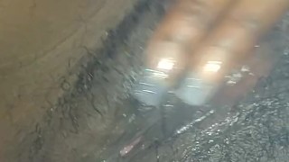 EBONY MASTURABATING WHILE SMOKING