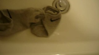 I cum on my GF's grey no show Nike socks