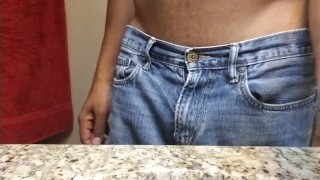 Black Straight jock returns to play with his dildo