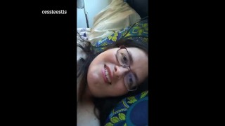 BBW MILF cums with a towel