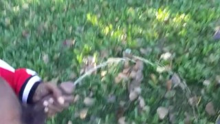 Pissin outside!