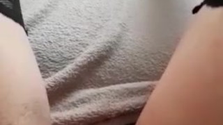 Morning sunday masturbate in red panties and stockings