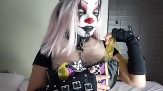 Girl wearing Clown mask gives you jerk off instructions POV: Mask Fetish