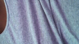 Rubbing my tits