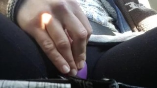 Fucking A Dildo To Orgasm While Driving A Car In Public!
