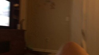 BBW playing call of duty topless