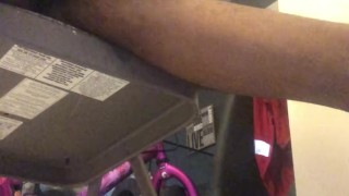 Stroking big dick before work