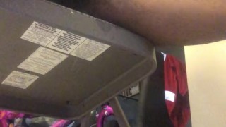 Stroking big dick before work