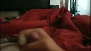 hot hard jerking eating cum
