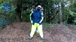 HiViz pup sneaked out of work to have a quick paw