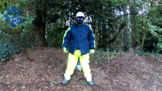 HiViz pup sneaked out of work to have a quick paw