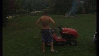 SKINNY WHITE WHORE GETS FUCKED ON TRACTOR 