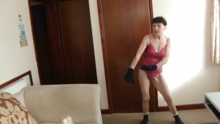 TRY ON HAUL Night Top & Thong G-string, Black Gloves, Black & White Socks
