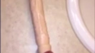 Sucking off wife’s remaining pussy juices & cumshot on freshly used dildo.