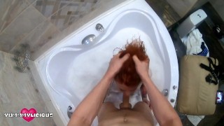 REDHEAD TEEN GETS HER T-SHIRT ALL WET AND CAN'T STOP SUCKING