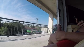 The weather is perfect for a patio pee and a cum.