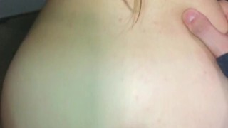 Sneaky sex in parents basement - amateur babe makes him cum inside her