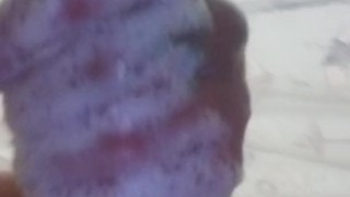 Man masturbates and cums in shower