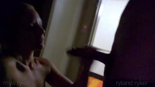 Sucking Cock with the Hotel Door Open 