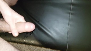 Pissing the carpet and cum hard
