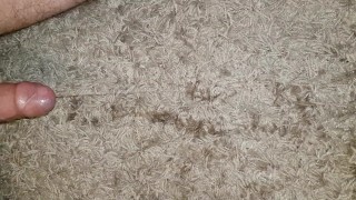 Pissing the carpet and cum hard