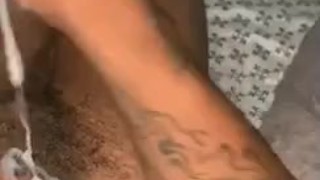Thug dude bust big thick nutt