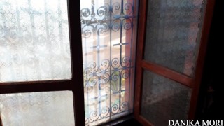 Kinky girl fucking in Hostel while others take a nap - Swallow!