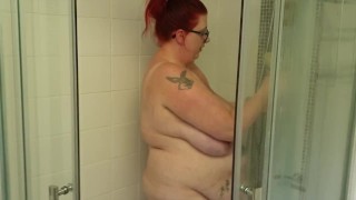 soapy shower time big 38HH tits BBW