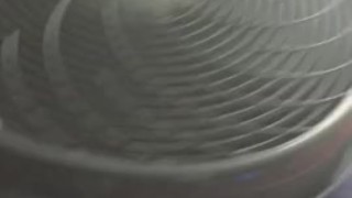 old fan gets turned on and blown immediately after bed is made