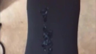 Protein shot post workout. Guy Jerks off & cums big on bench in home gym.