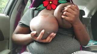 Hot Teen Plays with Her Tits in Public 