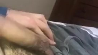 Hairy uncut Latino jacks off