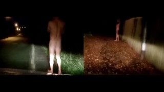 Long naked public walk