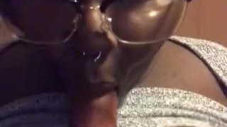 Sexy college ebony takes a well needed study break 