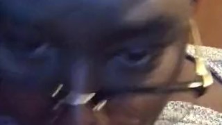 Sexy college ebony takes a well needed study break 