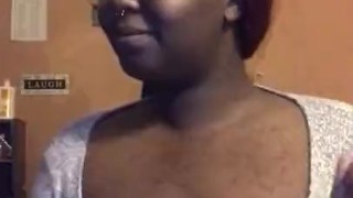 Sexy college ebony takes a well needed study break 