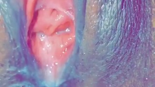 Pushing daddy’s cum out my pussy 