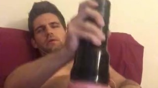 Horny college cums in fleshlight