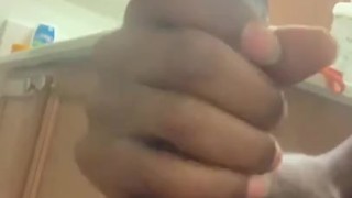 Stroking my big juicy bbc till it spits up 